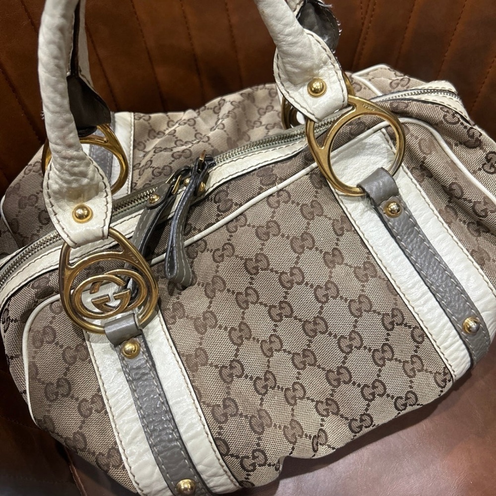 Vintage Leather & Canvas Gucci Bag